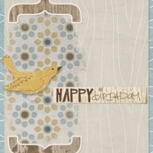 Birthday card with birdie